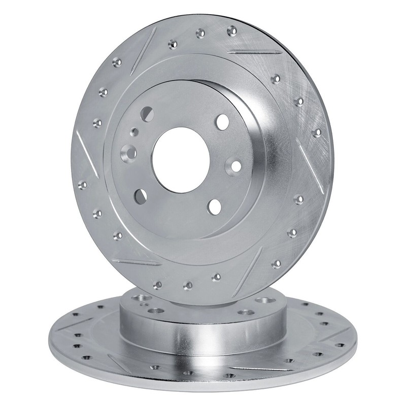 For Volkswagen Saveiro 18-19 R1 Concepts Drilled & Slotted Rear Brake Rotor Set
