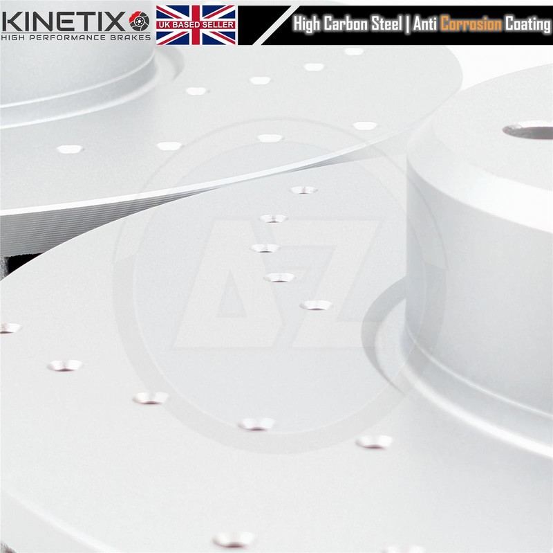 FOR BMW 5 SERIES E60 E61 535d M SPORT FRONT DRILLED BRAKE DISCS PADS SENSOR 348m gallery