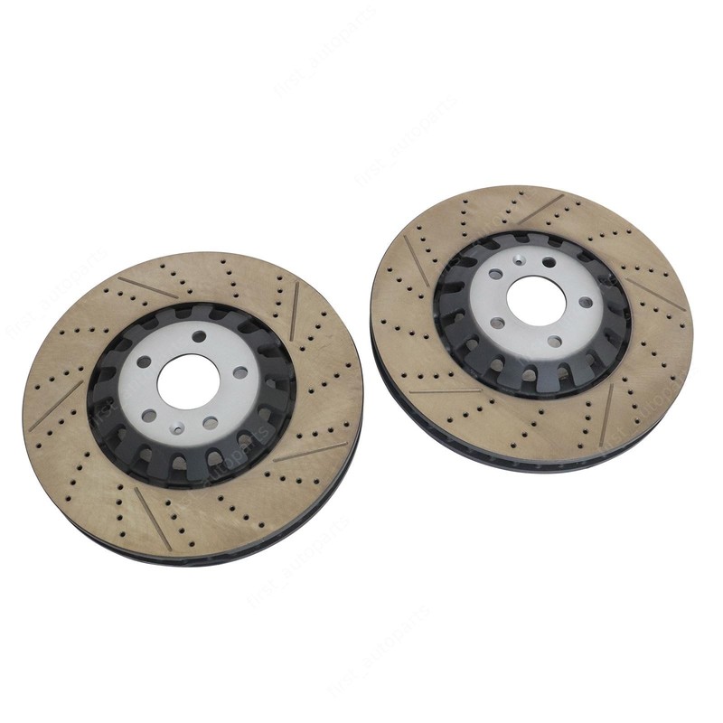 2PCS Front RH+LH 375mm Drilled Brake Disc Rotors For Audi RS5 2.9L 2018-2023 gallery