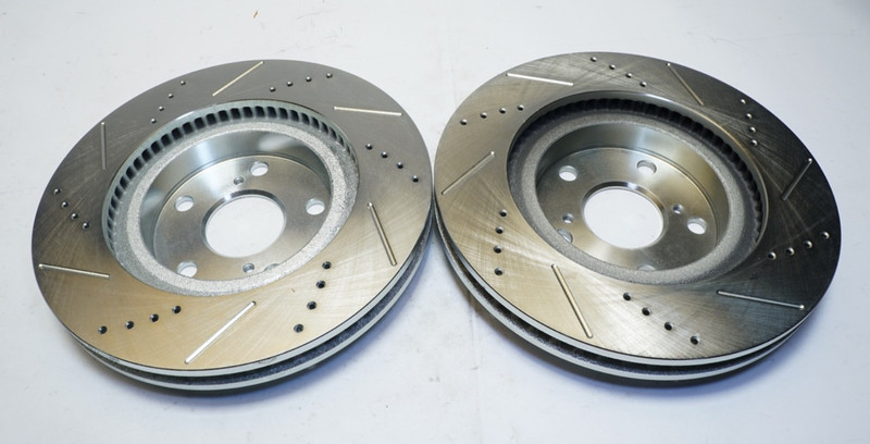 PowerStop Pair Front JBR1127XL & JBR1127XR Slotted & Plated Brake Rotor ShpsFREE gallery