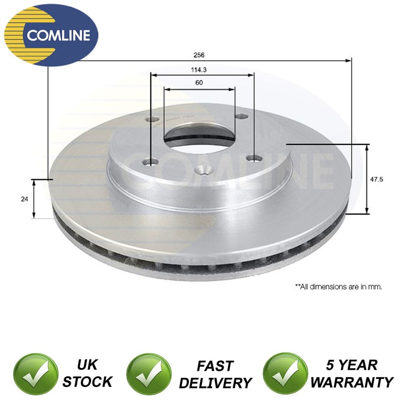 Brake Disc Front Comline Fits Chevrolet Lacetti Tacuma Daewoo + Other Models #1