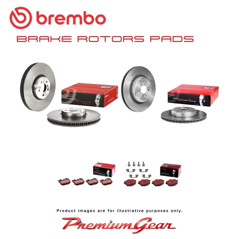 Front+Rear Brembo Composite Disc Rotors+NAO Brake Pads for BMW X7 G07 2019-2023