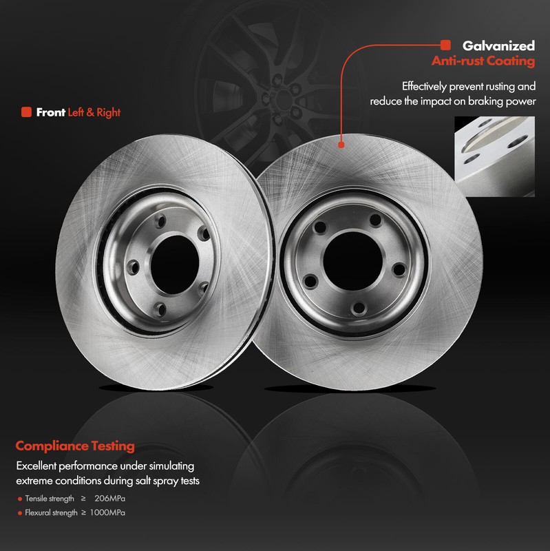 Disc Brake Rotors & Ceramic Brake Pads for Mazda 3 2004-2013 5 2.3L 2.5L Front gallery