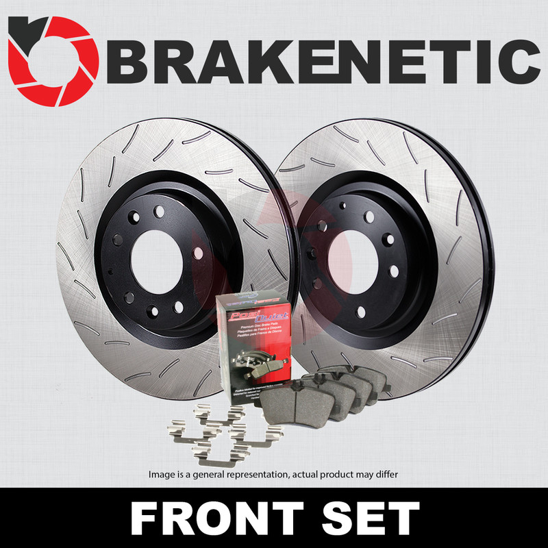 FRONT BRAKENETIC Premium RS Slot Brake Rotors + Ceramic Pads 55.63053.41