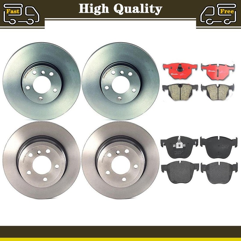 Brake Pads Rotors Set Front Rear Fits BMW X5 3.0L 4.4L BMW X6 3.0L