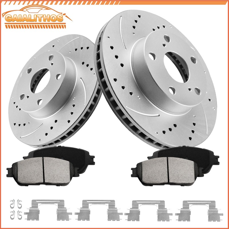 5 Lug Front Disc Rotors Ceramic Brake Pads Kit for 2005-2014 2015 Toyota Tacoma