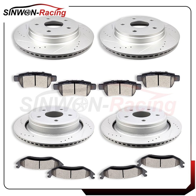 Front Rear Ceramic Brake Pads Rotors For Chrysler Aspen Dodge Durango 2007-2009