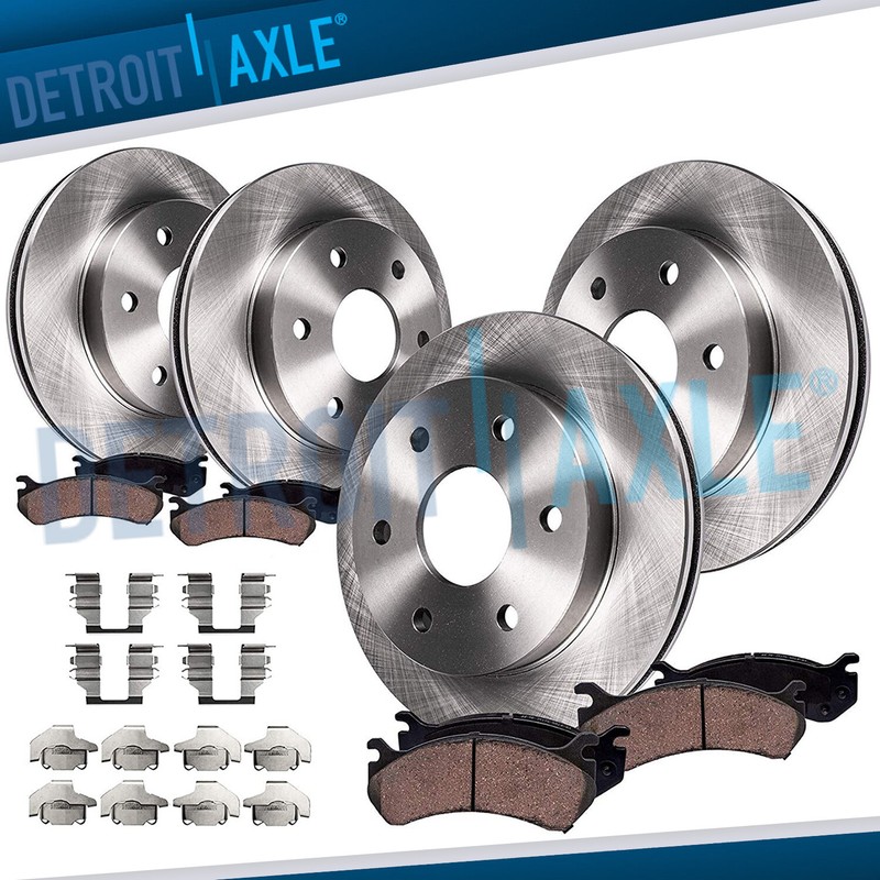 Front & Rear Rotors + Ceramic Brake Pads for Chevy Trailblazer Envoy V6