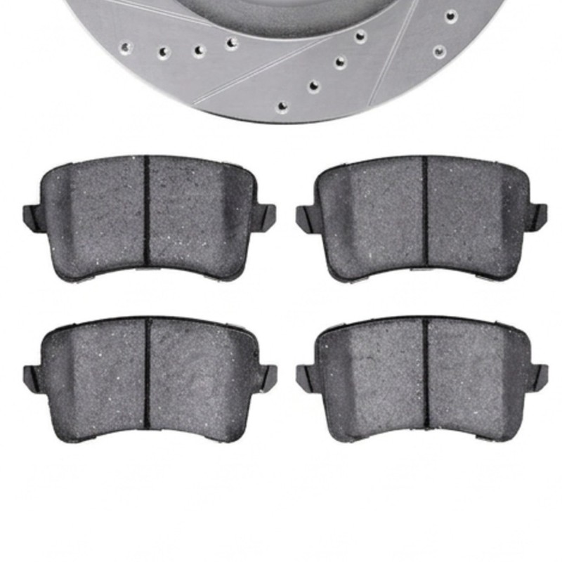 For Audi S5 2008-2017 Rotor Set | Silver | Drilled And Slotted Rotor Style gallery