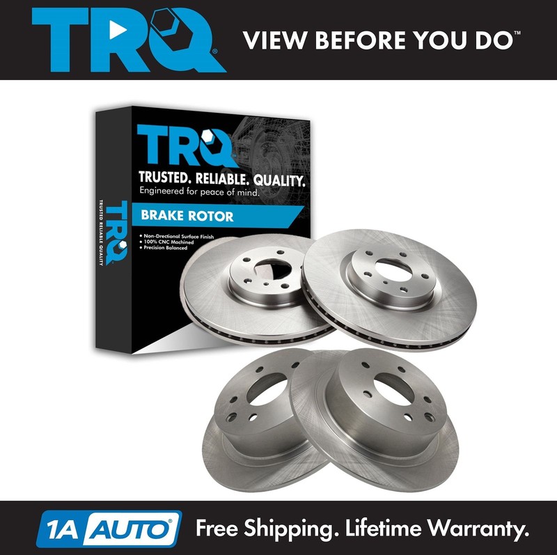TRQ Front and Rear Brake Rotors Set For 2005-2006 Nissan Altima 2004-2018 Maxima