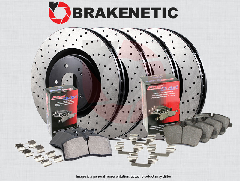 F&R BRAKENETIC Premium Cross Drilled Brake Rotors + Ceramic Pads 56.34188.22