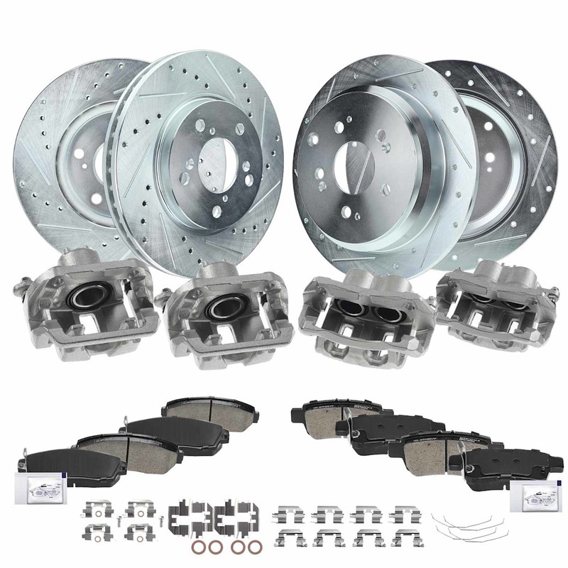 4-Wheel Set Brake Kit With Calipers Front & Rear for Honda Odyssey 2005-2010