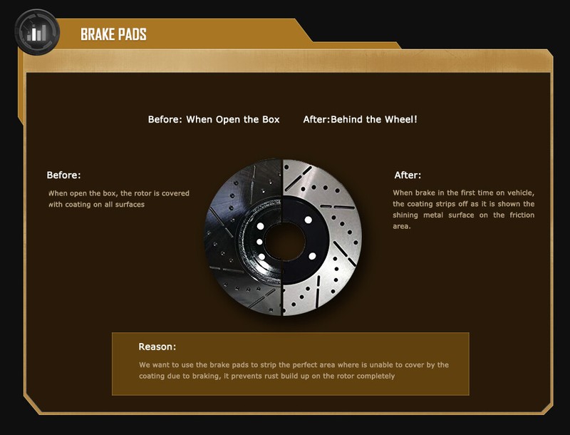 Duraplus Front Coat X-Slot Brake Rotors Ceramic Pads ESX-34159x-CRD555-1 gallery