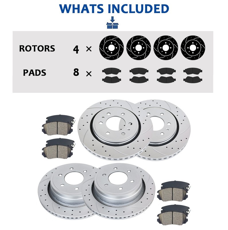 348mm Front Rear Brake Rotors Pads Kit for Ford F-150 10-11 6 Lug Models Only gallery