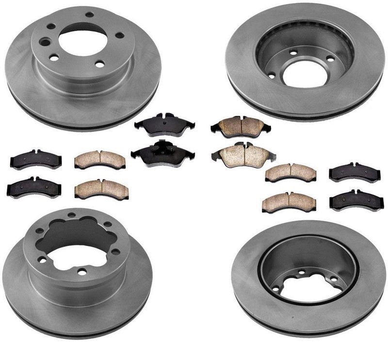 Front Rear Rotors Brake Pads for Dodge Sprinter 16 Rim 285MM 11 1/4 Inch 03-06