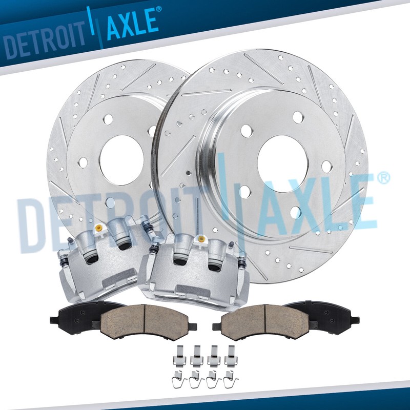 Front Drilled Brake Rotors Brake Calipers Brake Pads for Dodge Ram 1500 Classic