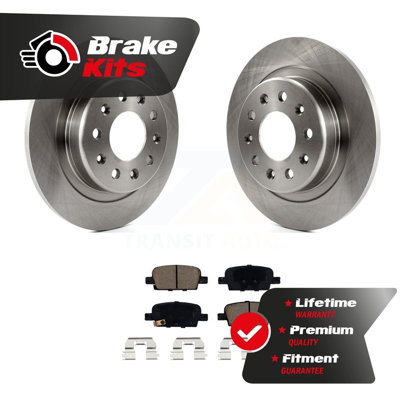 Rear Disc Brake Rotors And Ceramic Pads Kit For 2016-2022 Chevrolet Malibu