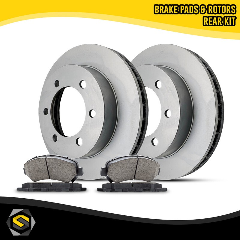Rear Brake Rotors & Ceramic Pads Kit for Toyota 4Runner 2010-2020 6 Lug