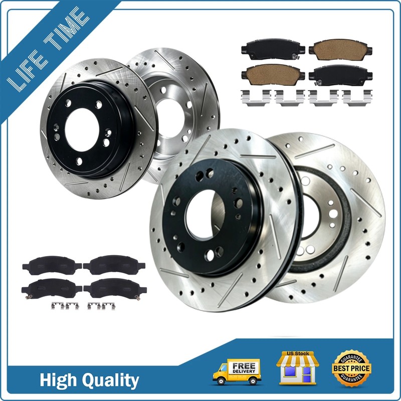 325mm Front Rear Drilled Rotors Brake Pad for Chevrolet Traverse 2009 2010 -2015