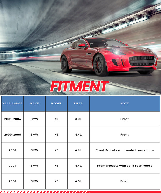 Front Brake Rotors Ceramic Brake Pads for 2000 2001 2002 2003 - 2006 BMW X5 gallery