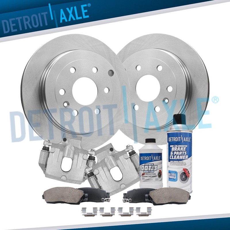 Rear Disc Rotors Calipers Brake Pads for 2007 – 2016 Chevy Traverse GMC Acadia