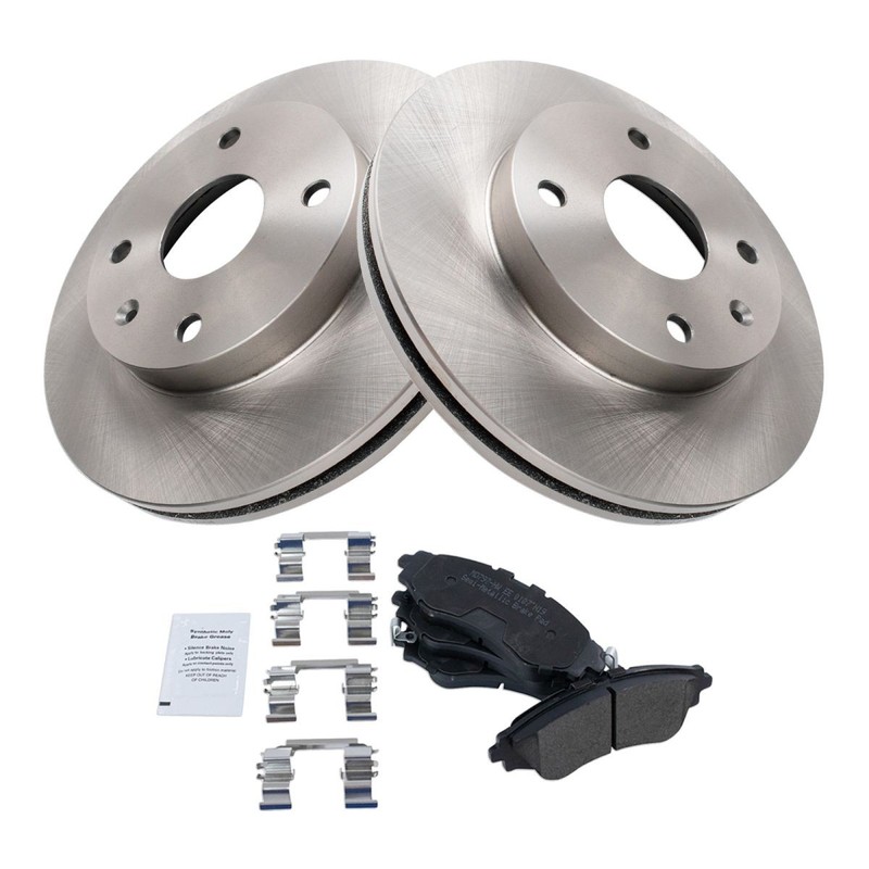 TRQ Brake Rotor & Metallic Pad Front Set Kit for Suzuki Forenza Reno New gallery