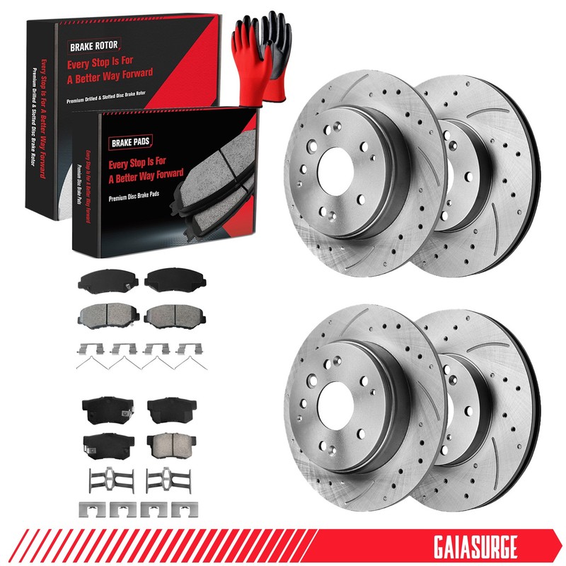 Front & Rear Brake Rotors + Ceramic Pads for 2003-2008 2009 2011 Honda Element