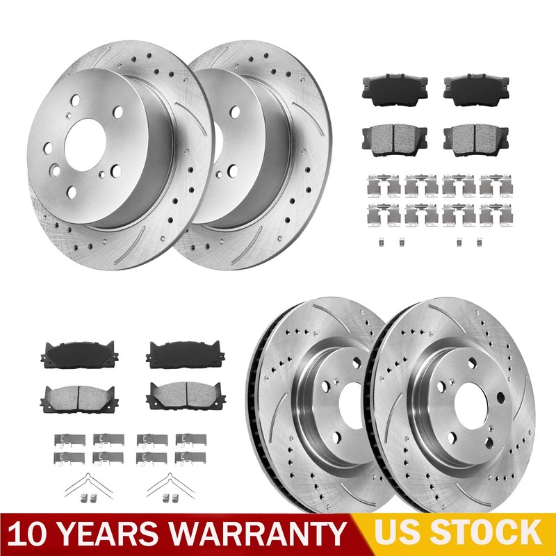 296mm Front & 281mm Rear Rotors Brake Pads for Toyota Avalon 1995-2022 3.5L