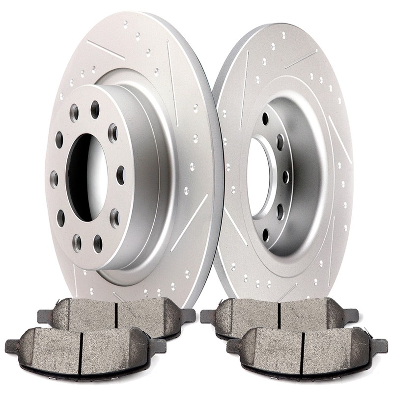 Rear Brake Rotors and Ceramic Brake Pads Kit for 2013 2014 2015 2016 Dodge Dart