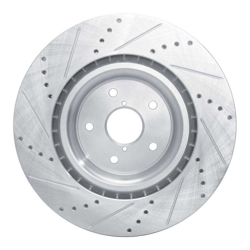 Disc Brake Rotor-Brake Rotor - Drilled And Slotted - Silver fits 2018 WRX STI gallery