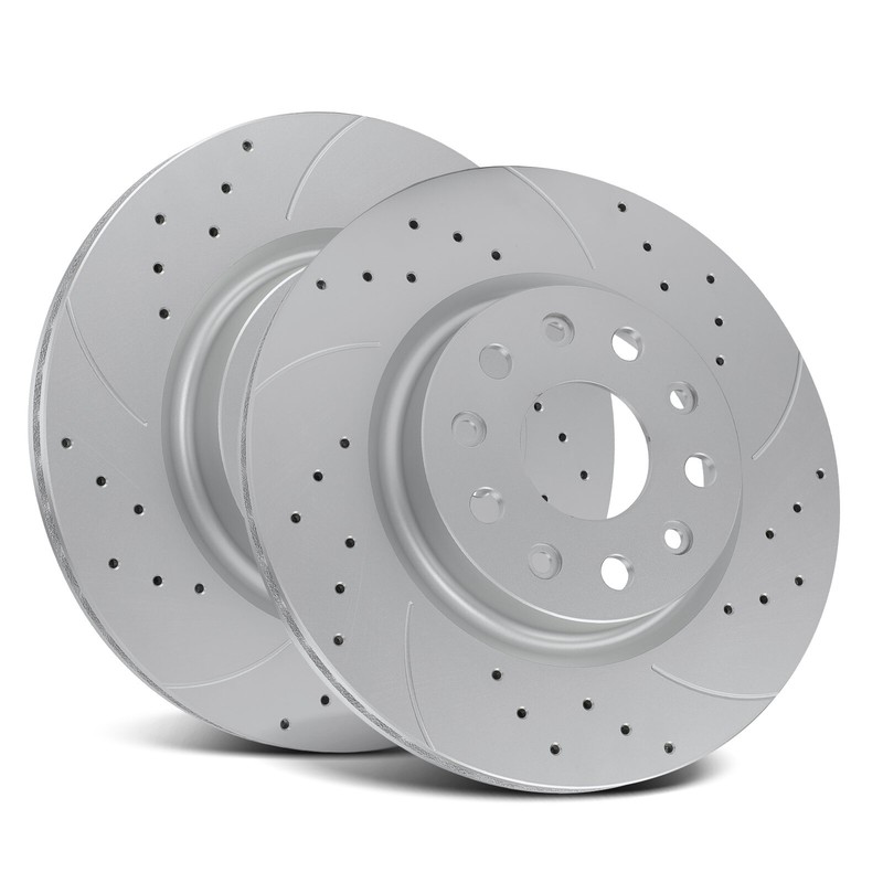 Front Side Brake Drilled Rotor & Ceramic Brake Pad for Jeep Wrangler 2018-2023 gallery