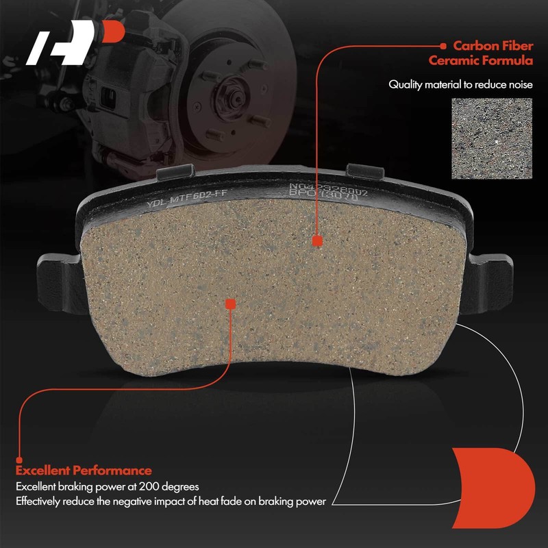 6pcs Disc Brake Rotor & Ceramic Brake Pads Rear for Volvo S60 11-18 S80 V60 XC70 gallery