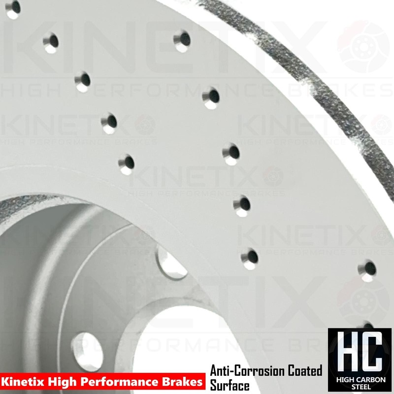 FOR BMW 330d 335d 335i 340i DRILLED FRONT BRAKE DISCS APEC BLACK PADS 370mm gallery