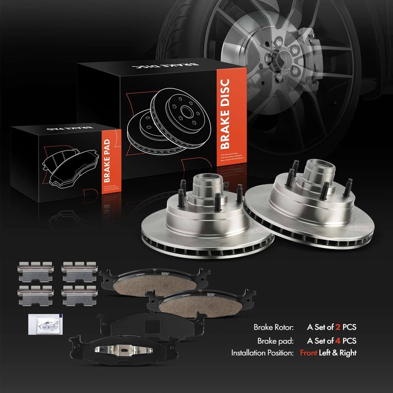 Front Disc Rotors & Ceramic Brake Pads for Ford F-150 1994-1996 E-150 Econoline gallery