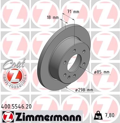 Zimmermann 400.5546.20 Brake Disc for Mercedes-Benz