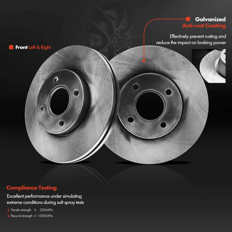 2x Disc Brake Rotor for Ford Focus 2005 2006 2007 2.0L 2.3L w/4-Stud 278mm Front gallery