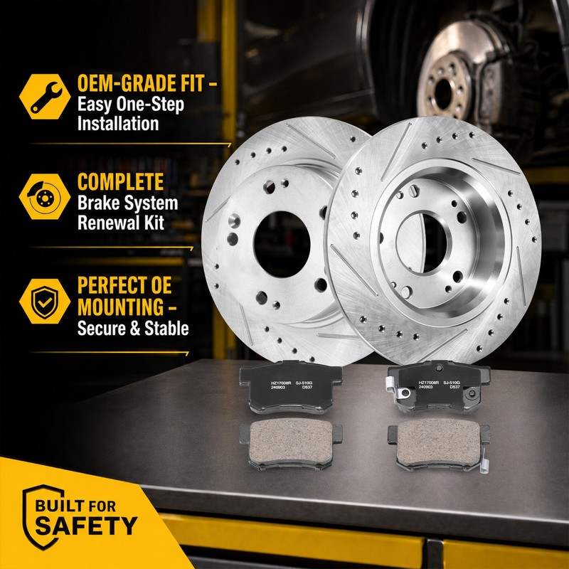 260mm REAR Drilled Disc Rotors Brake Pads for 2003 - 2007 Honda Accord Acura TSX gallery