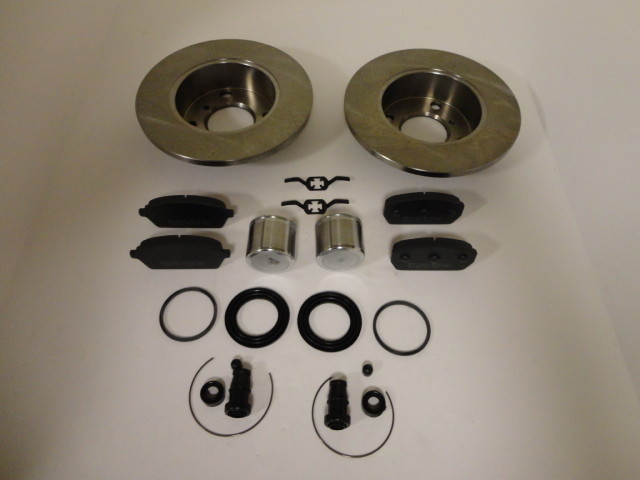 Brake Rotors Caliper Kit & Brake Pads Fit Suzuki Carry DC51T DD51T 4x100mm Bolt gallery