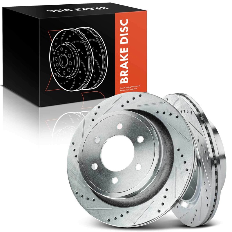 Drilled Brake Rotors for Ford F-150 2012-2020 6-Lug Manual Parking Brake Rear