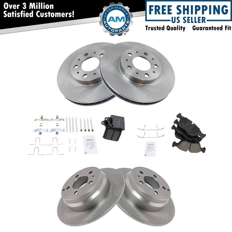 Brake Pad & Rotor Ceramic Kit Front & Rear for Volvo 850 C70 S70 V70