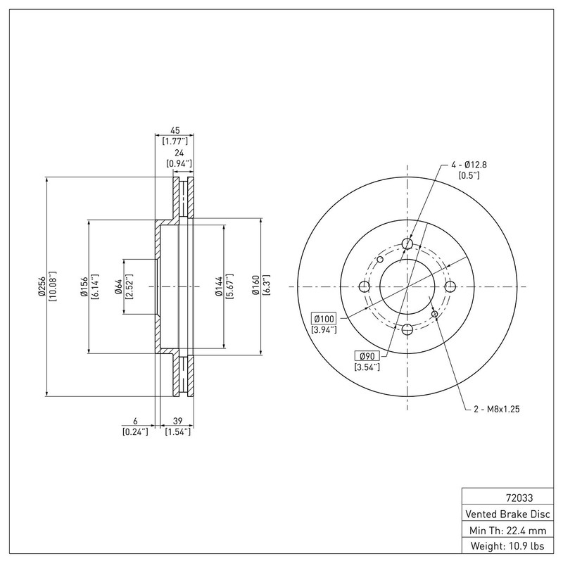 Dynamic Friction 600-72033 Disc Brake Rotor For 98-07 Mitsubishi Lancer Mirage gallery