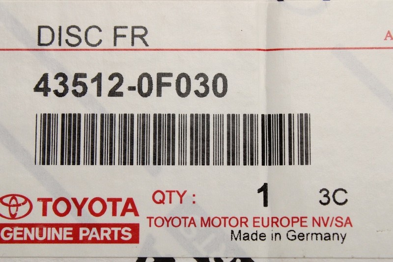 Genuine Toyota Auris 12-18 Avensis 08-18 Verso brake discs (front) 43512-0F030 gallery