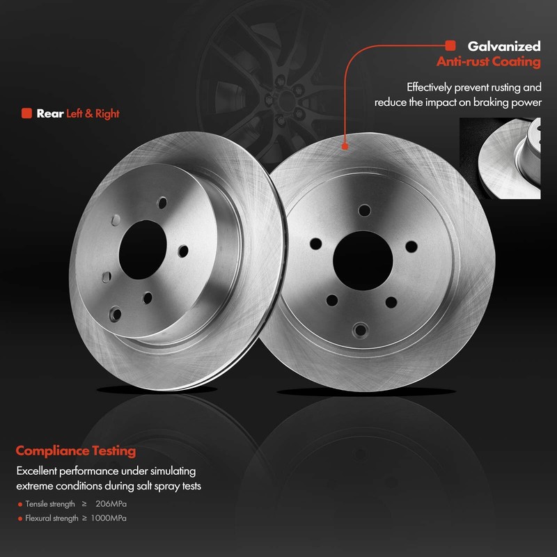 Rear Disc Rotors & Pads + Wheel Hub for Nissan Murano Pathfinder INFINITI AWD gallery