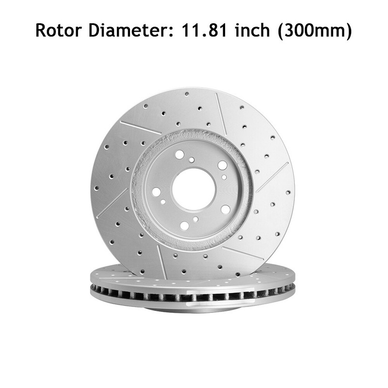 Front Rear Drilled Rotors Ceramic Brake Pads for 2003 2004 2005-2008 Honda Pilot gallery