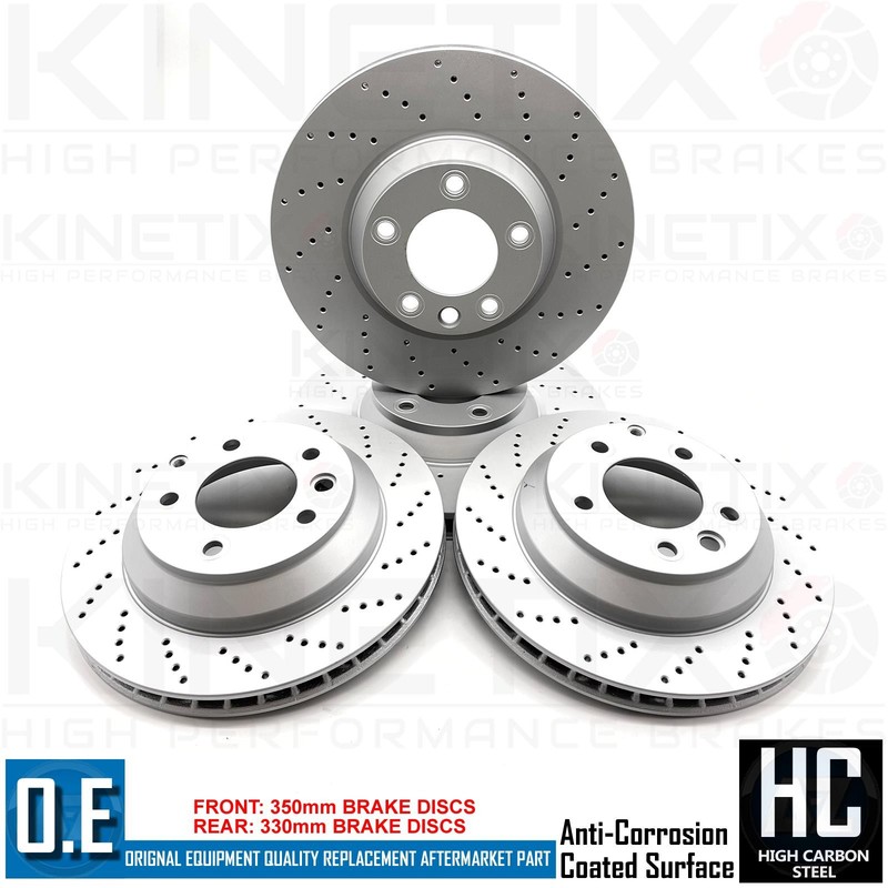 FOR PORSCHE CAYENNE 3.0 S 11-22 CROSS DRILLED FRONT REAR BRAKE DISCS 350mm 330mm gallery