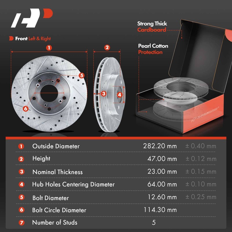 A-Premium Front & Rear Drilled Brake Rotors & Ceramic Pads for Honda Element GAS gallery