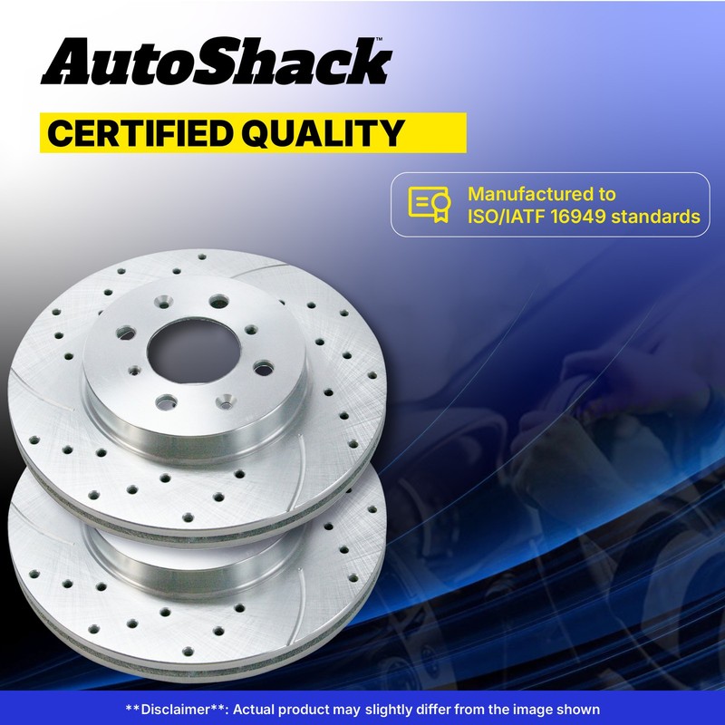 Front Rear Drilled Slotted Brake Rotors Set for Ford, Fusion 2013-2020 gallery