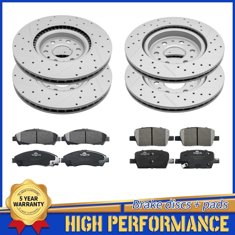 4WD Front Rear Drilled Disc Brake Rotors Pads For 2018 – 2019 Buick Enclave