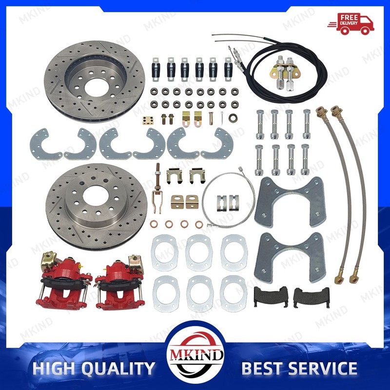 For Ford 1957-1984 Universal New Rear-End Disc Brake Conversion Kit Red 9 Inch
