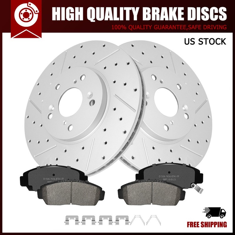 [Front] Disc Brake Rotors+Ceramic Pads for Honda Accord EX/EX-L 11-12 TSX 11-14